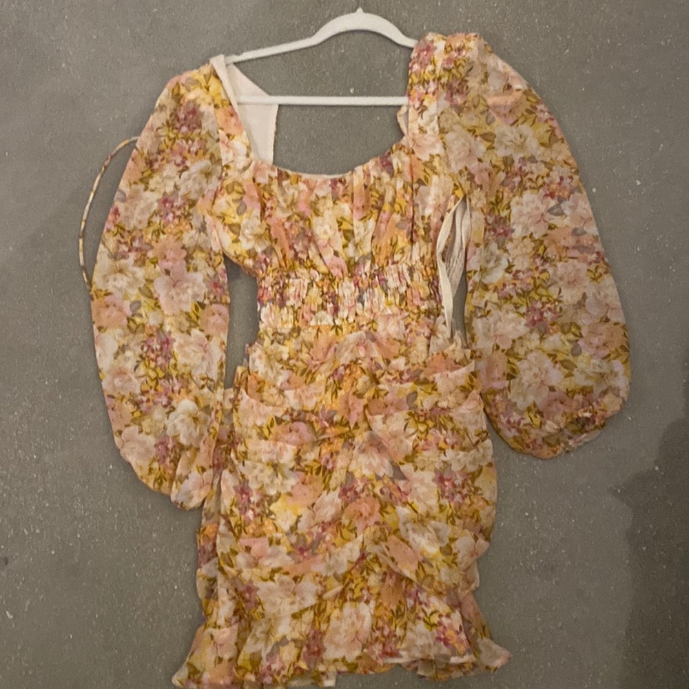 ASTR the Label Smocked Waist Long Sleeve Minidress
 
YELLOW PEACH FLORAL